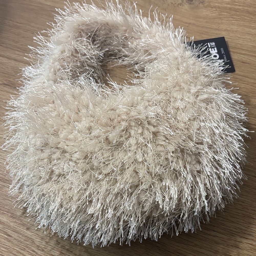 Fuzzy Cream Shoulder Bag